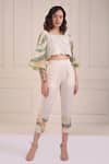 Shop_Shwetanga_Ivory Cotton Pearls Square Neck Printed Organic Cropped Pant Set _Online_at_Aza_Fashions