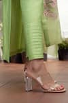 The Aarya_Green Pure Handwoven Chanderi Hand Embroidered Resham Straight Kurta Pant Set _at_Aza_Fashions