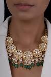 Osvag India_Gold Plated Polki Embellished Necklace _Online_at_Aza_Fashions