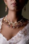 Osvag India_Gold Plated Beads Embellished Choker Set _Online_at_Aza_Fashions