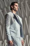 Rohit Gandhi + Rahul Khanna_Blue Georgette Embroidery Pearl Occulus Straight Kurta _Online_at_Aza_Fashions