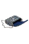 Ginn And Tonik_Blue Stones Embellished Denim Sling Bag _at_Aza_Fashions