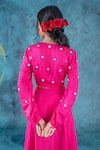 Buy Kacha Tanka Pink Cotton Satin Applique Floral V Neck Mirror Embellished Blouse And Skirt Set Online at Aza Fashions Buy_Kacha Tanka_Pink Cotton Satin Applique Floral V Neck Mirror Embellished Blouse And Skirt Set _Online_at_Aza_Fashions