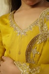 Shop_Rar studio - Kids_Yellow Chanderi Embellished Lehenga Set With Scalloped Border Dupatta  _Online_at_Aza_Fashions