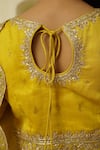 Rar studio - Kids_Yellow Chanderi Embellished Lehenga Set With Scalloped Border Dupatta  _at_Aza_Fashions