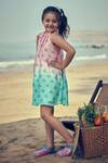 Shop_Little Luxury_Pink Viscose Print Polka Dot Halterneck Dress  _Online_at_Aza_Fashions