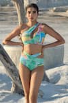 Tizzi_Blue Wonder Fabric 80% Polyamide 20% Elastane Rebellious Bikini Set  _Online_at_Aza_Fashions