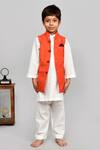 Buy_Yuvraani Jaipur_Orange Cotton Bundi And Kurta Set _Online_at_Aza_Fashions