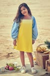 Little Luxury_Yellow Poplin Plain Flowy Two-tone Dress  _Online_at_Aza_Fashions