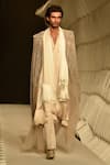 Rohit Gandhi + Rahul Khanna_Beige Fringed Hem Stole _Online_at_Aza_Fashions