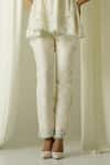 Buy_Sakshi Khetterpal_Ivory Chanderi Embroidery Bandeau Neck Top And Pant Set _Online_at_Aza_Fashions