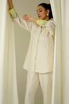 Buy Sakshi Khetterpal Ivory Chanderi Beads, Pearls, Embroidery Collared Lace Work Shirt And Pant Set Online at Aza Fashions Buy_Sakshi Khetterpal_Ivory Chanderi Beads, Pearls, Embroidery Collared Lace Work Shirt And Pant Set _Online_at_Aza_Fashions