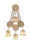 Kanyaadhan By Dhirajaayushi_Multi Color Beads Hand Embroidered Layered Jhumkis _Online_at_Aza_Fashions