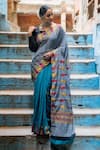 Buy_TaBa Kashi By Artika Shah_Grey Hemp Cotton Woven Saree  _Online_at_Aza_Fashions