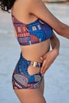 Buy_Tizzi_Blue Wonder Fabric 80% Polyamide 20% Elastane Print Rebellious Bikini Set _Online_at_Aza_Fashions