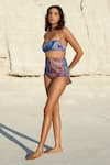 Buy_Tizzi_Blue Wonder Fabric 80% Polyamide 20% Elastane Print Bandeau Bikini Set _Online_at_Aza_Fashions