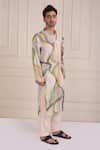 Shwetanga_Ivory Organic Cotton Printed Abstract Kurta And Pant Set _Online_at_Aza_Fashions