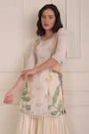 Shop_Shwetanga_Ivory Organic Cotton Printed Patch Work And Embroidered Abstract Kurta Sharara Set _Online_at_Aza_Fashions