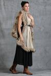 Buy_DUSALA_Beige Woven Cashmere Wool Solid Stole _Online_at_Aza_Fashions