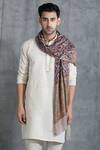 DUSALA_Multi Color Kalamkari Handwoven Cashmere Wool Pattern Stole_Online_at_Aza_Fashions