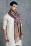Buy_DUSALA_Multi Color Kalamkari Handwoven Cashmere Wool Pattern Stole_Online_at_Aza_Fashions