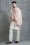 DUSALA_White Handwoven Cashmere Fine Wool Kani Design Stole _Online_at_Aza_Fashions