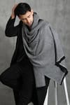 DUSALA_Grey Woven Cashmere Fine Wool Shawl _Online_at_Aza_Fashions