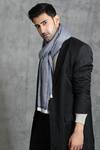 Buy_DUSALA_Grey Woven Cashmere Fine Wool Stole_Online_at_Aza_Fashions