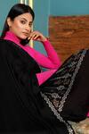 Dusala_Black Handwoven Stone Work Stole_Online_at_Aza_Fashions