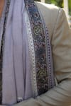 Buy_DUSALA_Grey Embroidered Handwoven Cashmere Fine Wool Aari Work Stole _Online_at_Aza_Fashions