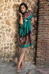 Shop_Dusala_Green Handwoven Aari Work Stole _Online_at_Aza_Fashions