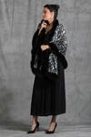 Dusala_Black Pashmina Wool Digital Animal Print Fur Bordered Stole _Online_at_Aza_Fashions