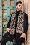 DUSALA_Black Hand Embroidery Pashmina Shawl_Online_at_Aza_Fashions