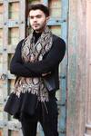 Shop_DUSALA_Black Hand Embroidery Pashmina Shawl_Online_at_Aza_Fashions