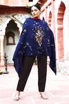 Buy_Dusala_Blue Virgo Sequin Pipe And Thread Work Shawl _Online_at_Aza_Fashions