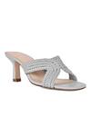 Vanilla Moon_Grey Leather Dacota Braided Kitten Heels_Online_at_Aza_Fashions