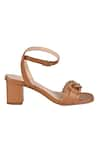 Vanilla Moon_Brown Plain Daniela Linked Strap Leather Heels _Online_at_Aza_Fashions