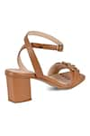 Buy_Vanilla Moon_Brown Plain Daniela Linked Strap Leather Heels _Online_at_Aza_Fashions