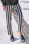 Buy_Dash and Dot_Black 100% Recycled Polyester Stripe Pant  _Online_at_Aza_Fashions