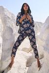 Shop_Dash and Dot_Blue Polyester Floral Pattern Jacket And Pant Set_Online_at_Aza_Fashions