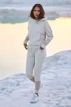 Buy_Dash and Dot_Off White 100% Organic Cotton Mesh Cuffs Hooded Hoodie And Joggers Set  _Online_at_Aza_Fashions