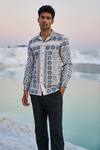 Shop_Dash And Dot_Multi Color 100% Tencel Moroccan Mosaic Tile Print Shirt_Online_at_Aza_Fashions