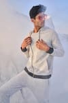 Buy_Dash And Dot_Gray Cotton, Polyester, Spandex Grey Zip Hoodie And Jogger Set_Online_at_Aza_Fashions