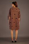 Deepika Arora_Brown Cotton Embroidered Shirt Dress_at_Aza_Fashions