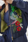 Buy_Betrue_Blue Denim Tencel Embroidered Floral Band Tropical Forest Jacket  