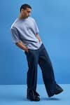 Siddhant Agrawal Label_Blue Denim Tie-up Trousers  _at_Aza_Fashions