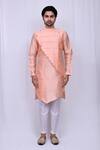 Arihant Rai Sinha_Peach Art Silk Plain Kite Hem Kurta And Pant Set _Online_at_Aza_Fashions