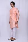 Buy_Arihant Rai Sinha_Peach Art Silk Plain Kite Hem Kurta And Pant Set _Online_at_Aza_Fashions