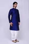 Arihant Rai Sinha_Blue Art Silk Solid Kurta And Dhoti Pant Set _Online_at_Aza_Fashions