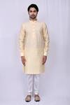Buy_Nazaakat by Samara Singh_Yellow Cotton Silk Floral Print Kurta Set_Online_at_Aza_Fashions